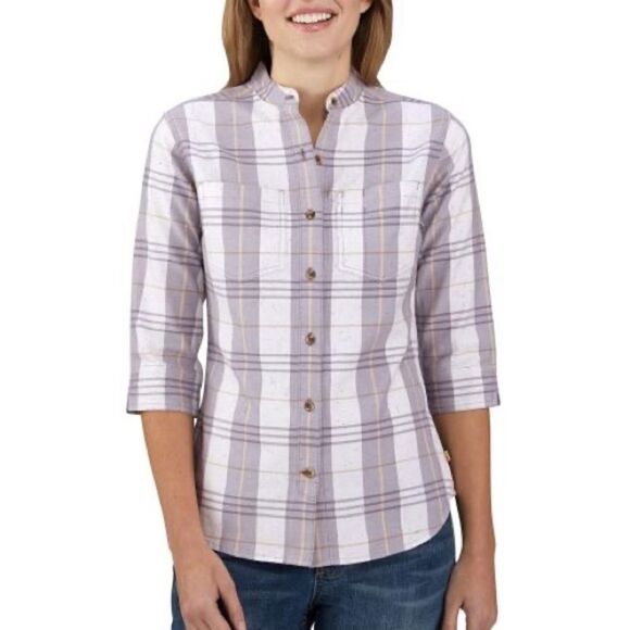 Carhartt Women’s 3/4 Sleeve Midweight Plaid Shirt Size XS - Picture 9 of 9